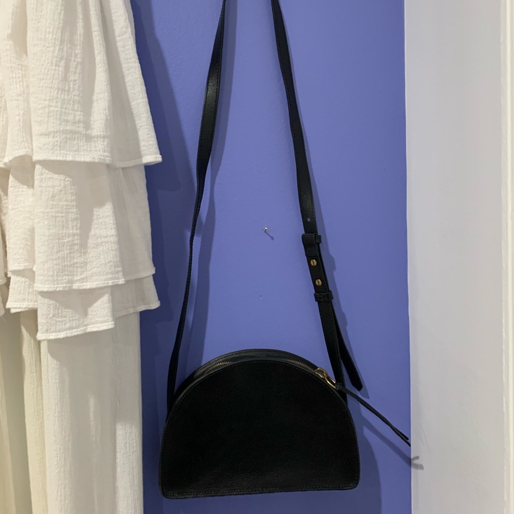 Black madewell half moon cross body purse NWT